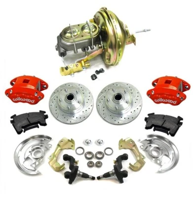 Oldsmobile Cutlass F85 Front Disc Brake Conversion Stock Red Wilwood 9" Booster - Image 1 of 2