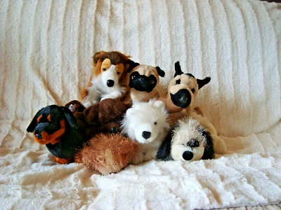 Webkinz Plush Lot of 8 (NO CODES) Dogs-Collie, Pug, Samoyed + more - Image 1 of 4
