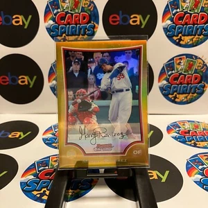 2023 Topps Bowman Chrome Manny Ramirez 39/50 Gold Refractor Auto 【Damaged Cond】 - Picture 1 of 2