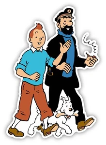Calcomanía de pegatina de dibujos animados Tintín Capitán Haddock computadora portátil teléfono de pared automóvil niños    - Imagen 1 de 1