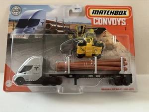 Mattel Matchbox Convoys Tesla Semi & Pipe Trailer, Red/Black Telsa Roadster 3pcs - Picture 1 of 2