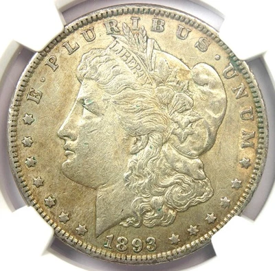 1893 Morgan Silver Dollar $1 Coin - Certified NGC  XF Details (EF) - Rare Date! - Image 1 of 4