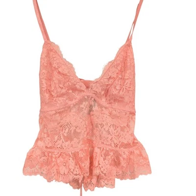 Victoria's Secret Dream Angels Coral Encaje Volantes Camisola Lencería Mediana Foto 1 de 4