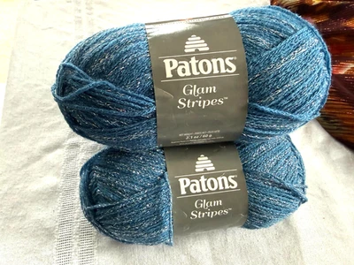 Lote de 3 Patones Denim Rayas Glamurosas Hilo con Brillos #3 Foto 1 de 4