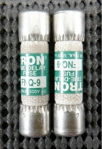 Cooper Bussmann FNQ-9 Time Delay 9A 500VAC Fuse - Lot of 2 - Picture 1 of 2