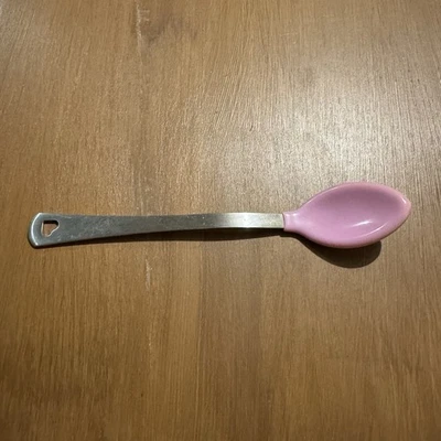 Vintage Munchkin Baby Spoons Pink Heart Cutout Stainless Steel - Image 1 of 4