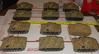 (G-26) 6 Roco Panzer III  & 6 EKO Panzer III Tanks. Painted. Missing Pieces. - Image 1 of 4