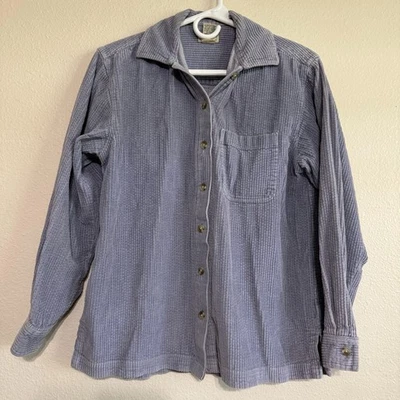 L.L. Bean Corduroy Shirt Women's XS Light Blue 100% Cotton Button Up Long Sleeve - Image 1 of 4