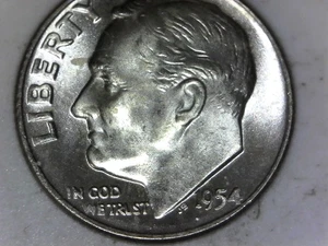 1954 D. Roosevelt Dime R. P. M. 90% Silber. bankfrisch - Bild 1 von 7