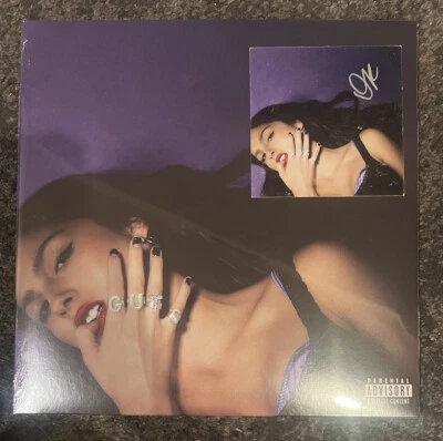 signed guts art card + limited blue vinyl - autographed by olivia rodrigo - Image 1 of 3
