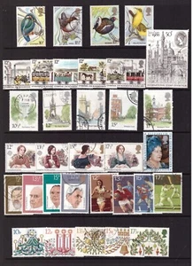 Gran Bretaña GB 1980 estampillas usadas 7 juegos completos colección - Imagen 1 de 1