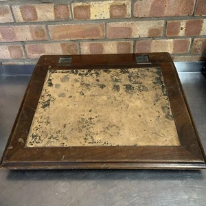 Antique Table Top Writing Box Slope Wooden Leather Surface Desk Storage - Picture 1 of 14