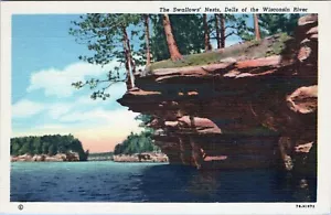 Cartolina Swallows Nids Dells Wisconsin River Wisconsin 7B-H1872 non spedita - Foto 1 di 2