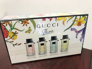 GUCCI 4 PIECES MINIATURES GIFT SET : 4 DIFFERENT KIND OF FLORA 5 ML EDT EACH