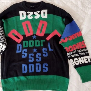 DIESEL Cotton knit sweater Multicolor jacquard Men's tops W55cm L68cm Japan - Picture 1 of 12