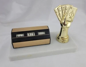 Rare - Vintage 1960-70s Poker Bridge Card Game Trophy With Date Reminder!!! - Picture 1 of 5