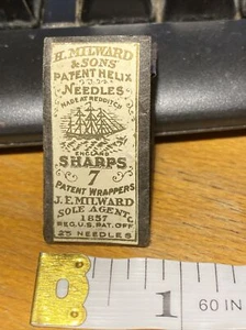 Vintage H. Milward & Sons # 7 Sewing Needles - Patent Helix Sharps (17 Needles) - Picture 1 of 5