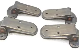 4 rare ICE BOX cabinet hinges aged style solid Brass heavy offset 4 " 1/2 "off - Picture 1 of 9