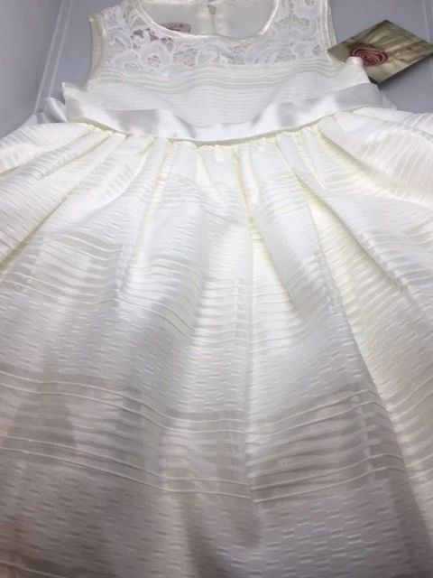 Flower Girl Dress Princess Vintage Special Occasion Party Ivory Size 5