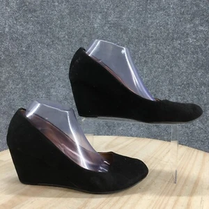 CL By Laundry Heels Womens 10 M Casual Slip On Wedge Pumps Black Faux Suede - Picture 1 of 19