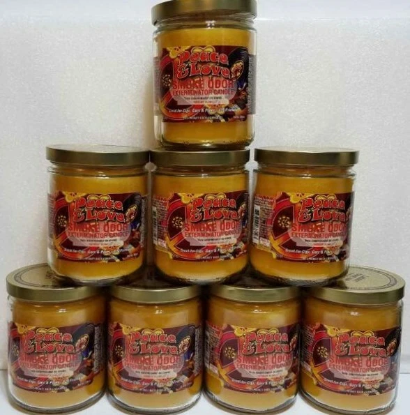 Smoke Odor Exterminator 13 Oz Jar Candles Peace & Love 2