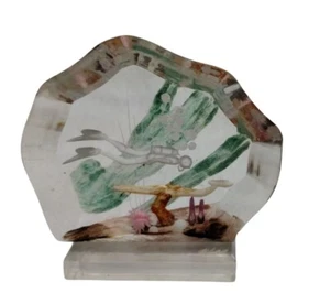 Wade Underwater Diver Lucite Sculpture with Coral & Sea Life Scene Vintage - Picture 1 of 12