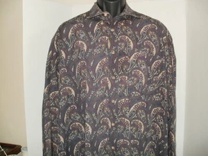 ENRO Men's Long Sleeved Button Paisley Shirt-XL - Picture 1 of 8