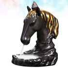 Pferd Rückfluss Weihrauchbrenner Keramik Ornament (schwarz/gold)