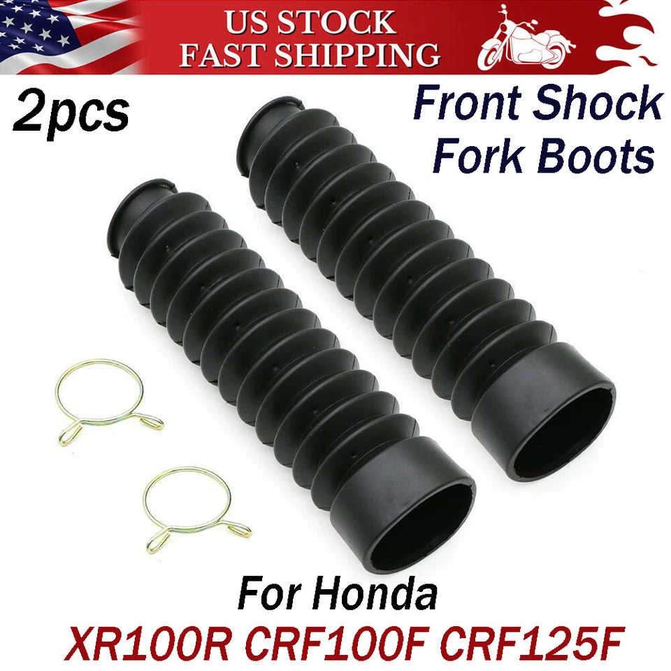 Rubber Front Fork Shock Absorber Dust Cover 2pc For Honda XR100R CRF100F CRF125F Foto 1 de 4