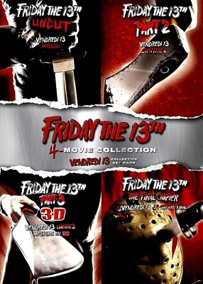 Friday the 13th - 4 Movie Collection 1 - 4 -   First 4 Movies - New 4Disc DVD - Image 1 of 2