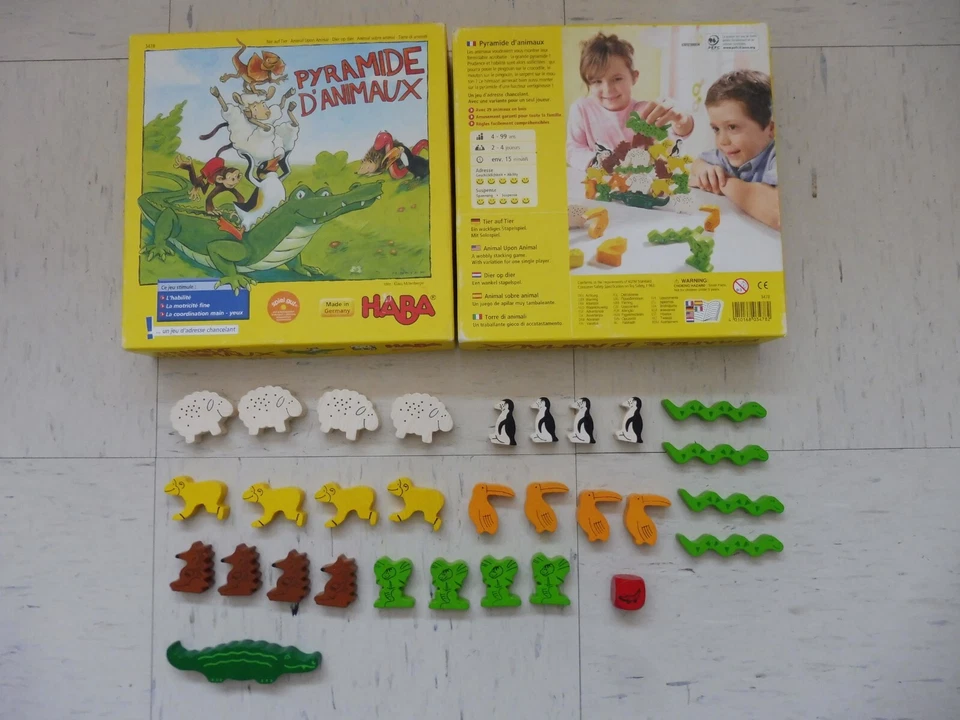 Jeu de société PYRAMIDE D'ANIMAUX - Animaux en bois massif - Haba - Photo 1/1