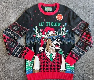 Ugly Christmas Sweater NEW Rudolph Reindeer Cotton/acrylic Light Up Size M C-6 - Picture 1 of 7