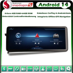 12,3" 128GB CarPlay GPS Android 14 Autoradio Mercedes C-Klasse W204 S204 NTG 4.5 - Bild 1 von 21