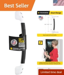 RV Camper Soft Touch Assist Grab Handle White Exterior Entry Door Comfort Safety - Picture 1 of 7