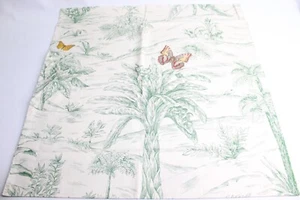 Made in France Butterfly Toile Sage King Sheet Set & Pillowcases 100% Cotton - Picture 1 of 8