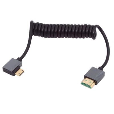 Mini HDMI 2.1 Stecker auf HDMI Stecker 8K 60hz Stretch Spiralkabel 100cm für HDTV - Bild 1 von 4