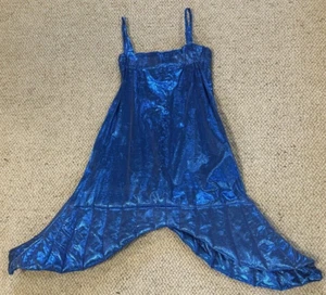 Toddler Child Kid Iridescent Blue Mermaid Dress Up Fin Costume Halloween Pretend - Picture 1 of 7