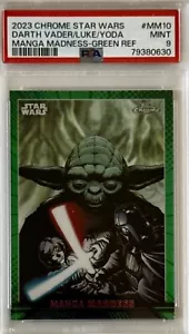 2023 Star Wars Chrome Darth Luke Yoda Manga Madness Green Refractor #79/99 PSA 9 - Picture 1 of 1