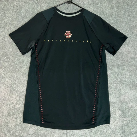 Boston College Eagles Mens Shirt Medium Black Short Sleeve NCAA Football Fitted Cover