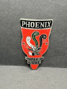 PHOENIX Super De Lux HEAD TUBE BICYCLE FRAME EMBLEM PLATE BADGE - Picture 1 of 5