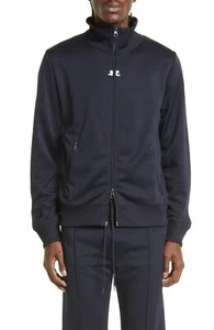 COURRÈGES Herren ozeanblau (marineblau) bestickte Jacke mit Reißverschluss neu mit Etikett UVP $ 550 klein - Bild 1 von 16