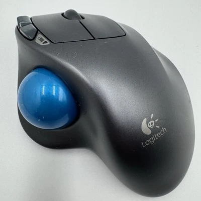 Logitech M570 Wireless Grey Blue Trackball with Unifying USB Receiver Tested - Image 1 of 4