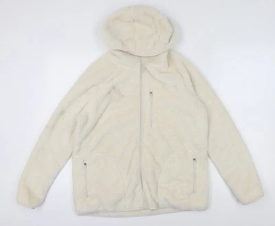 Marks & Spencer Women's Ivory Fleece Jacket Size 14 - Image 1 of 4