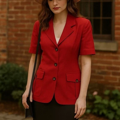 Vintage VTG Two Roads short sleeves blazer red size M 90s cosplay - Image 1 of 4