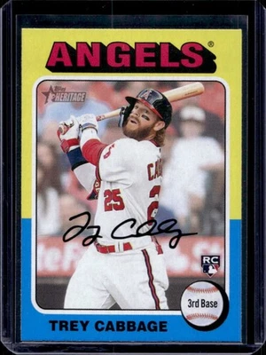 2024 Topps Heritage Trey Cabbage RC Rookie #109 Angels - Image 1 of 2