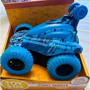 Toy Box Stunt Vehicle – Blue Toy Car with Lights & Sound – Flips, Rotates & , A - Picture 1 of 7