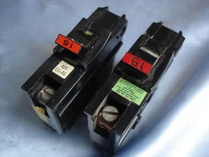  2  Federal Pacific / American,1 Pole 15  A ,120V ,Thick  Breakers NA115  , lot - Picture 1 of 2