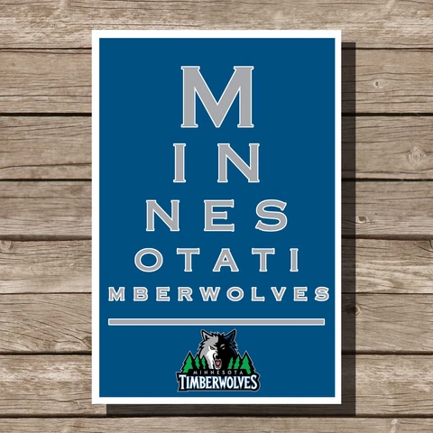Minnesota Timberwolves Poster NBA Basketball Eyechart Art Print 12x16" Cover
