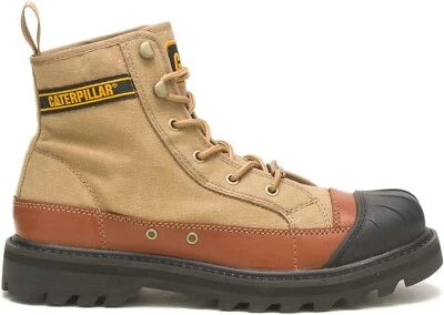 Caterpillar Womens OMAHA Casual Work Soft Toe Boots Leather/Canvas Dijon Beige - Image 1 of 4