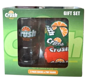 Crush Orange Gift Set - 3 Pack Socks And Pint Glass - Picture 1 of 3
